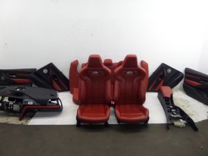15-18 BMW F80 M3 Red Extended Leather Seats Dash Board Door Cards Arm Rest